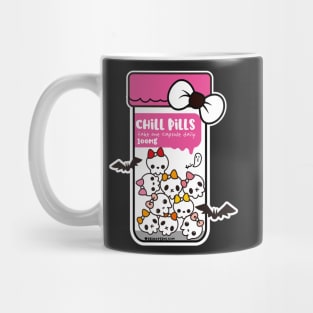 chill pills cute skull cartoon Mug